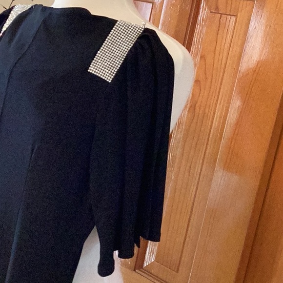 Ladies USA Sz. 8 Black Slip On Dress. Label Frank Lyman Design.  Made In Canada. - Picture 11 of 16